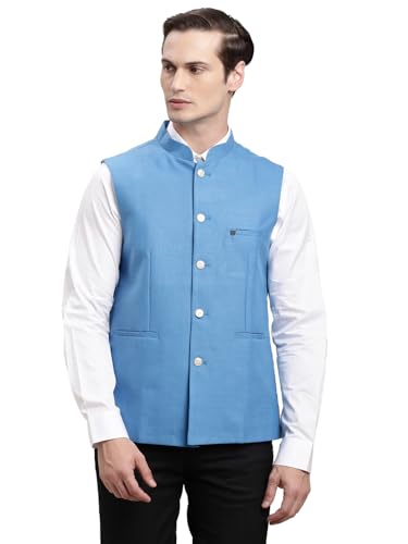 Image of Turtle Men Polycotton Solid Formal Nehru Jacket||Men's Ethnic Jacket