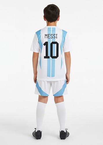 Image of Messi 10 Home Football Jersey T-Shirt((Kid's,Boy's & Men)