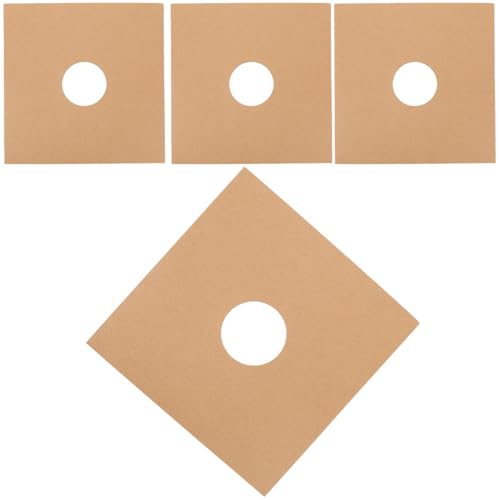 WESIEVYA Fundas Protectoras para Discos de Vinilo 4 Piezas de 12 Pulgadas de Papel Kraft Diseño de Ángulo Recto y Ventilación para Almacenamiento Seguro