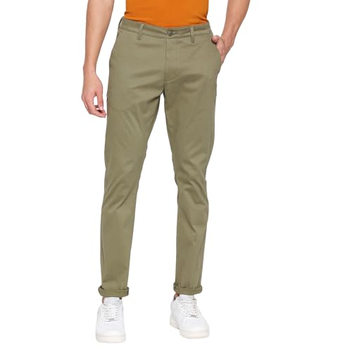 Image of Being Human Black Slim Fit Chinos for Men Clothing