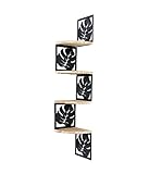 ND RongFeng Corner Shelf-Wall Mounted Floating Wood Shelf, 4 Tiers, Leaf Shape Shelf, Solid Wood Tri