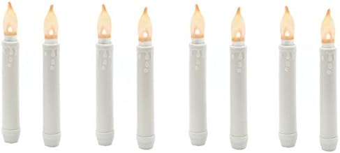 Led Taper Candles W/Timer 6 2/Pkg-White
