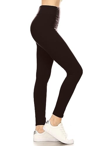 Image of Leggings Depot High Waisted Leggings for Women Buttery Smooth & Soft Women's Solid Yoga - Reg, Plus, 1X3X, 3X5X