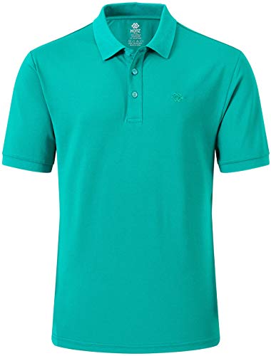 MoFiz Men's Golf Polo Shirts Neck Button Jersey Polo T-Shirts Polo Shirts Athletic Shirts & Tee Green Size L