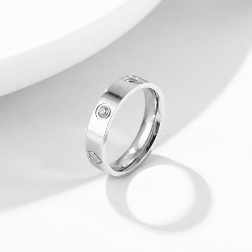 Women Love Friendship Ring 18K Gold Silver Plated Cubic Zirconia Stainless Steel Promise Ring Wedding Band Jewelry Birthday Gifts For3