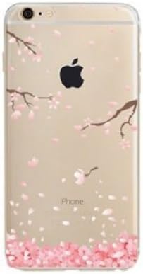 iPhone 6 Plus Case(5.5),Sakura Drifting Down from Branches Picturesque Pale Pink Cherry Blossom Petals Soft TPU Thin Case for iPhone6s Plus and iPhone 6 Plus(sakula Cherry Petals)