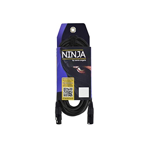 CABO PARA MICROFONE 0,20 MM CONECTOR XLR MACHO/XLR FEMEA NINJA 10FT 3,05 METROS PRETO - SANTO ANGELO