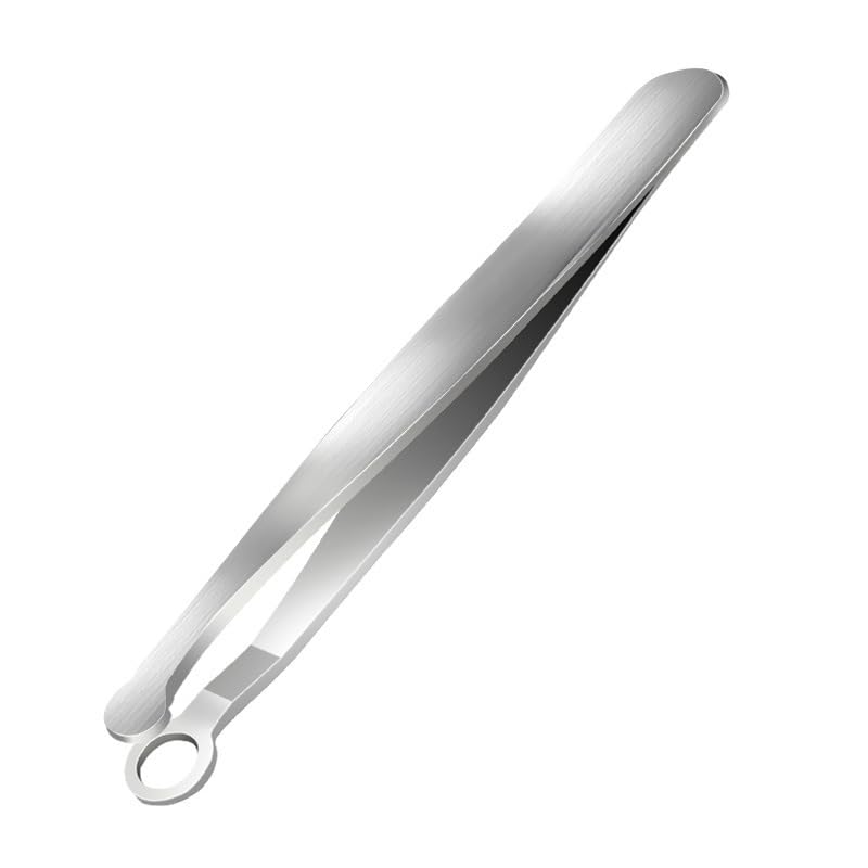 KUIRUNRX® Pinzas para recortar el pelo de la nariz, Pinzas de acero inoxidable con punta redonda, Pinzas Universales de Cabeza Redonda, Para barbas, pelos de la nariz, cejas y patillas (Plateado)