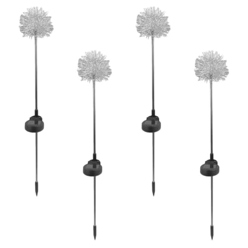 ibasenice 4 Pcs Dandelion Shape Led Solar Lights Solar Garden Decorative Lights Ground Lamp Ornament No Tools Needed