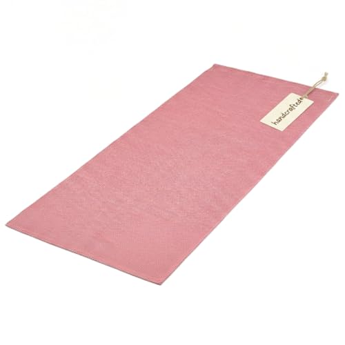 LFH Home Handmade Cotton Yoga Mat Cotton Rug For Exercise Workout Fitness - Perfect Heavy Quality Eco Friendly Natural Woven Reversible Yoga Mats for Men & Women - 72x26 Inch - Brick