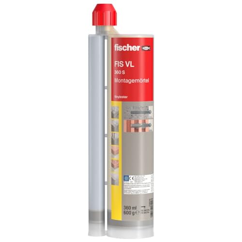 fischer Montagemörtel FIS VL 360 S Injektionsmörtel für den Innen- und Außenbereich Mörtel mit hoher Flexibilität & Tragfähigkeit Verbundmörtel für Beton und Mauerwerk 360 ml