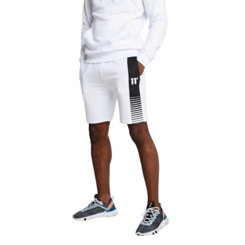 11 Degrees Pantalones cortos deportivos Speed Graphic para hombre, Blanco, Medium