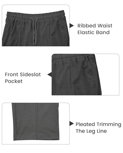 Men's Straight Leg Sweatpants, Lightweight Knit Casual Pants with Elastic Waist Drawstring and Pockets2