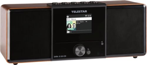 Telestar DIRA S 32i CD – radio internet/DAB+ digitale (stereo, FM/DAB/DAB+, lettore CD, WLAN, LAN, Bluetooth, streaming (Amazon Music, Napster UVM.), USB Recording, DSP Sound) Noce