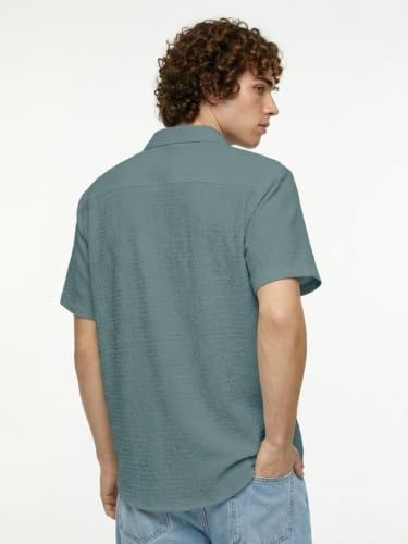 Image of Leriya Fashion Men Poly Blend Fabric | Textured Finish | Collar Neck | Button Closure | Office & Casual Wear | S-3XL