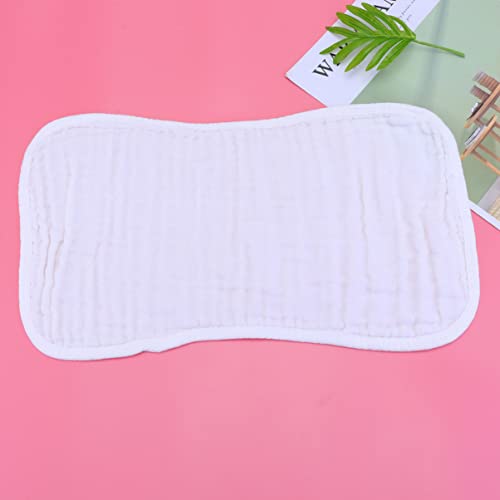 Toyvian 3-Pack Baby Burp Cloths Shoulder Pad Extra Absorbent Gauze Towels for Infants Milk Spitting Cushion White2