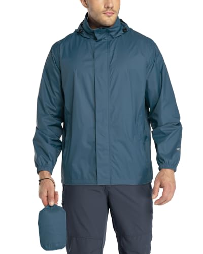 33,000ft Men's Packable Rain Jacket Lightweight Waterproof Golf Raincoat