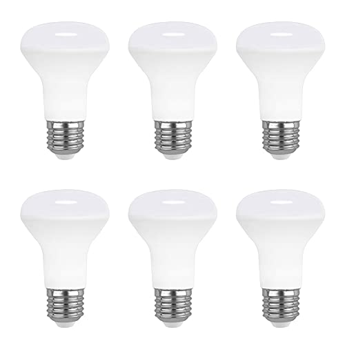Akynite Bombilla Focos LED R63 E27 7W Luz Neutra 4000K, 665LM 120 grados de Luz, Equivalente a Halógena E27 60W, Lámpara Reflectora LED R63 230V para Luz de Cocina, no regulable, pack de 6