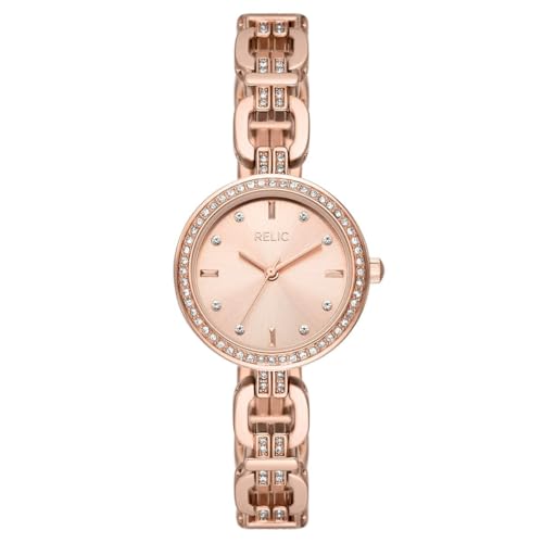 RELIC Reloj Analógico para Mujer de Cuarzo con Correa en Acero aleado ZR34650, 30 mm, Tono Oro Rosa RELIC Reloj Analógico para Mujer de Cuarzo con Correa en Acero aleado ZR34650, 30 mm, Tono Oro Rosa