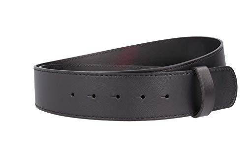 FREDERIC HERMANO Gürtel Leder 50mm Schwarz Genarbt Mit Naht - Gürtelriemen Aus Rindsleder In 5 CM Breite - Ledergürtel Aus Echt Leder Ohne Schnalle - Gürtellänge 90cm Cover