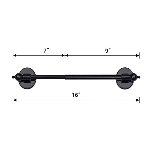 Coquilles Magnetic Curtain Rods,Multi-Use Adjustable Appliance For Metal Doors,Windows,No Tools Needed,9-16 Inch,Black,2 Pack thumb #2