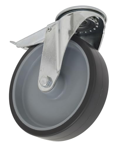 Ø100mm Medium-Duty Thermoplastic Bolt Hole Castor Wheel with Total Lock - Trade