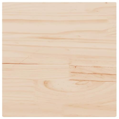 vidaXL Tablero de Mesa Cuadrado Madera Maciza de Pino 50x50x2,5 cm, Superficie de Mesa, Tablero de Mesa de Madera, Tablero de Mesa Auxiliar