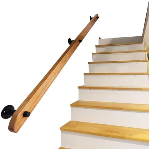 Barre de support en bois noble pour rampe d'escalier design et robuste