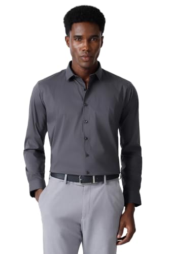 Image of Van Heusen Formal Slim Fit Shirt for Men | Solid | High Stretch Cotton Lycra | Full Sleeves | Ease of Movement