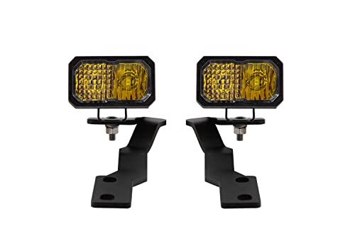 Diode Dynamics Stage Series Backlit Ditch Light Kit compatible with Toyota Tacoma 2016-2023, SSC2 Sport Yellow Combo