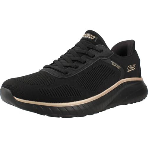 Skechers Damen Bobs Squad Chaos Current Muse Turnschuhe, Black Rose Gold Textile, 41 EU – Ansicht 1