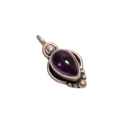 Artsy Jewels Amethyst Ethnic Style Handmade Jewelry 925 Sterling Pendant 0.7" For Girls & Womens J-31