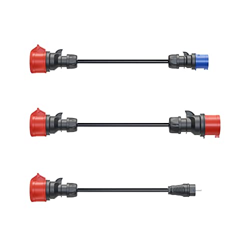 go-e Adapterset für Gemini Flex 11 kW Ladestation auf CEE rot 32A / CEE blau 16 A / 230V Haushaltssteckdose