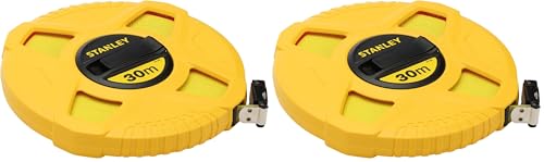 Stanley 0-34-297 - Cinta métrica arrollable (fibra de vidrio, 30 m) (Paquete de 2)