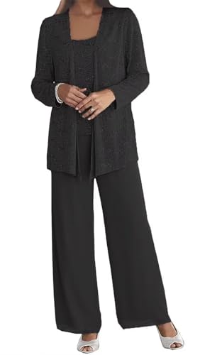 Elegant Silver 3-Piece Mother of the Bride Pantsuit | Applique Jacket & Wide-Leg Trousers - Image 5