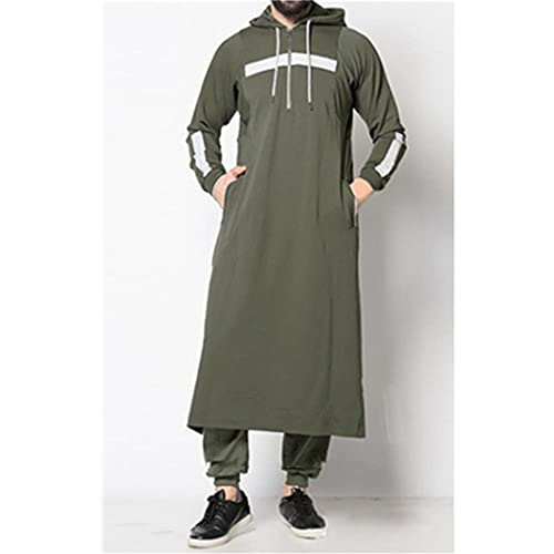Muslim Saudi Arabia Abaya Mens Jubba Thobe Islamic Winter Dubai Long Robes Kaftan Sweater3