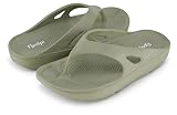 Floopi Womens Sandals LightWeight Thong Sandal for Women Ladies Sport Sandal with Arch Support, Waterproof Beach Flip Flops for Women (8, Green)