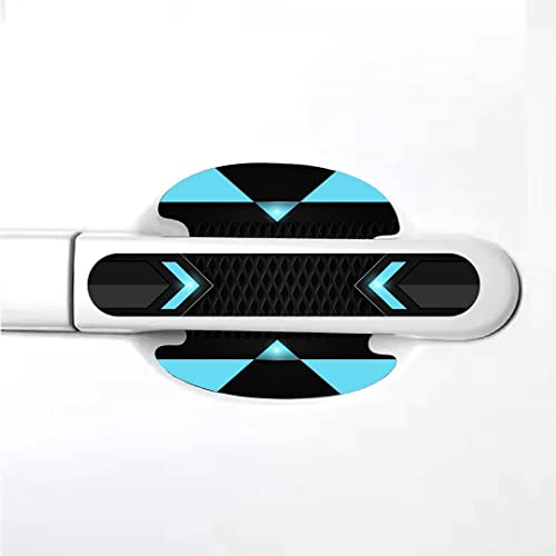 Image of CVANU Car Door Handle & Door Bowl Pack of 8 Anti-Scratch Guard Protective Cover Sky-Blue Self-Adhesive Vinyl Sticker Cv10