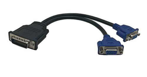 zdyCGTime DMS-59 59-Pin Male to Dual VGA Female Y Splitter Video Card Adapter Cable for Matrox Molex ATI Nvidia Lenovo Hp Dell Computer-10inch - Thumbnail 2