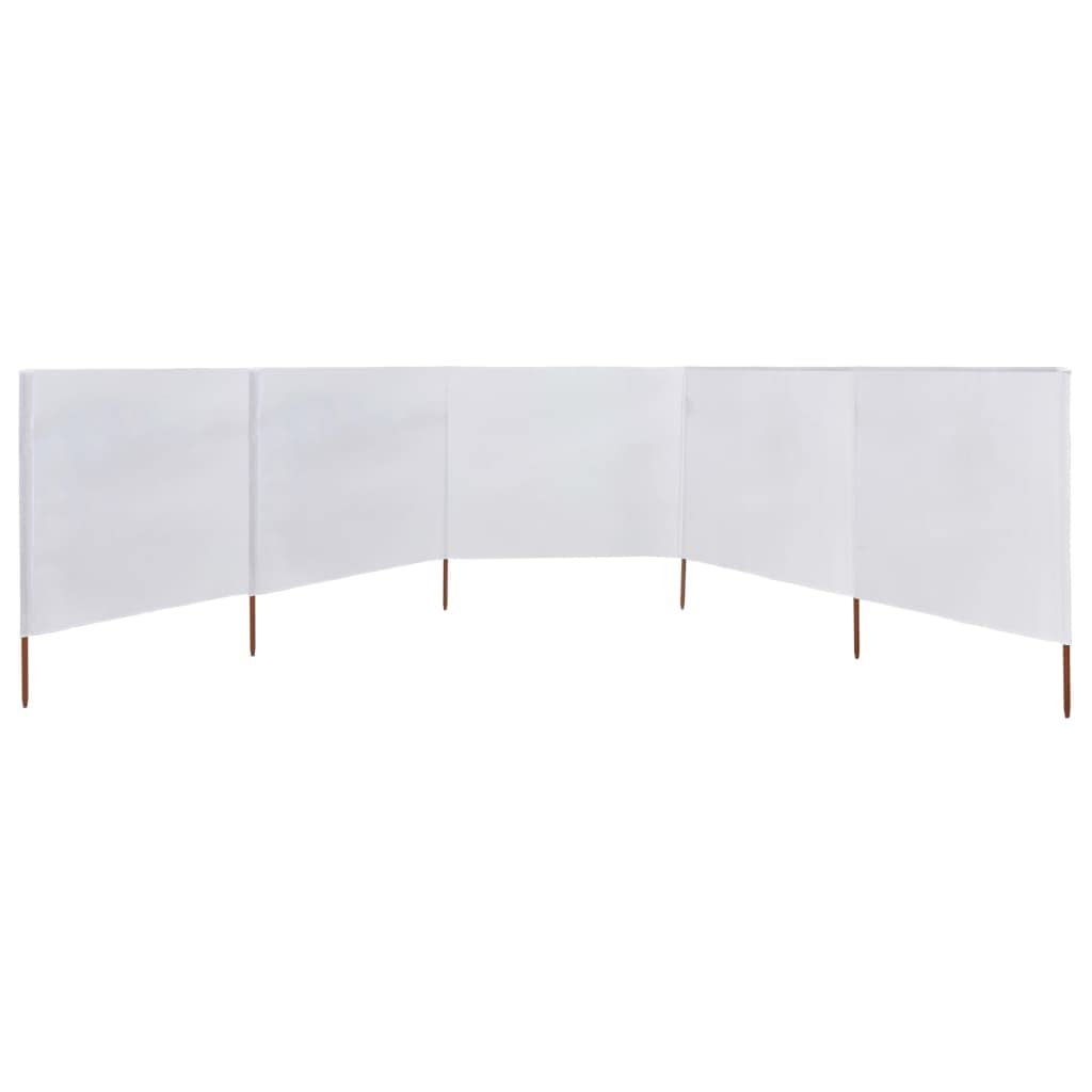 Homgoday 5-panelowy parawan z tkaniny 600 x 120 cm piaskowo-biały, dekoracja, zewnętrzny parawan balkonowy ogród, przegroda zewnętrzna, na zewnątrz pogrzebowy ogród, separe przegroda zewnętrzna
