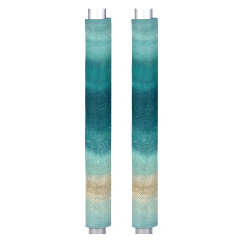 Image of Refrigerator Door Handle Covers Set of 2 Modern Blue Decorate Washable Fridge Dishwasher Mocrowave Oven Stove Decor Protector Handle Cover Keep Kitchen Appliance Clean from Food Stains Decorate