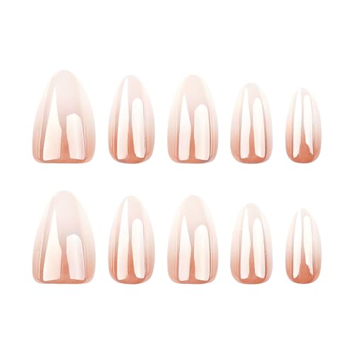 Image of Secret Lives Almond-Shaped French Manicure Press-On Nails 24-Piece Set with High-End Gradient