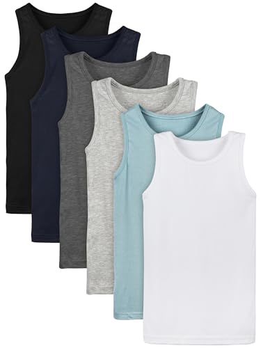 Cooraby 6 Pack Toddler Tank Top Kids Undershirts Soft Undershirt for Boys and Girls