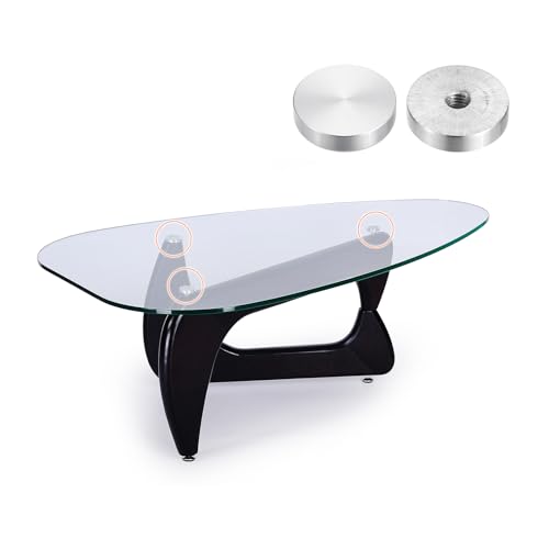 sourcing map M8 Gewinde 30mm Durchmesser Runde Aluminiumscheibe Hardware 4 Stück, Aluminiumkreisscheibe Glasadapter für Glastisch