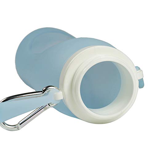 KKmoon Garrafa de água dobrável de 500mL Garrafa de água dobrável de silicone Garrafa leve à prova d