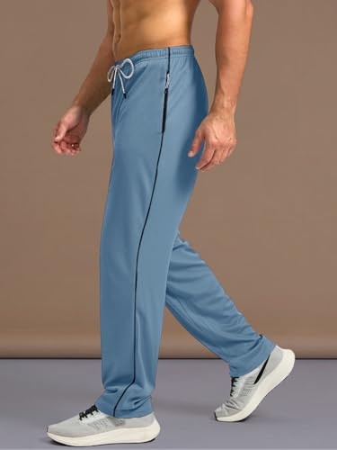 Image of Pinkmint Men's Spandex Track Pant ll Stylish Regular Fit Track with Side Zip Pocket ll Gym Wear ll Yoga ll Sports (Pack of 1 | Available in Plus Size)