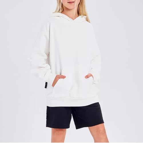 Teen Girls Oversized Sweatshirt Casual Basic Solid Color Hoodies with Pocket Kids Boys Fall Winter Warm Comfy Trendy Clothes2