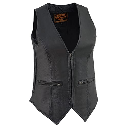 Image of Milwaukee Leather Premium Motorcycle Biker Rider Leather Vest for Women |LKL|ML|MLL|SH