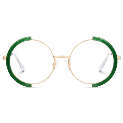 Image of Zeelool Vintage Metal Round Eyeglasses Frame for Women with Non-prescription Clear Lens ZJGM351423