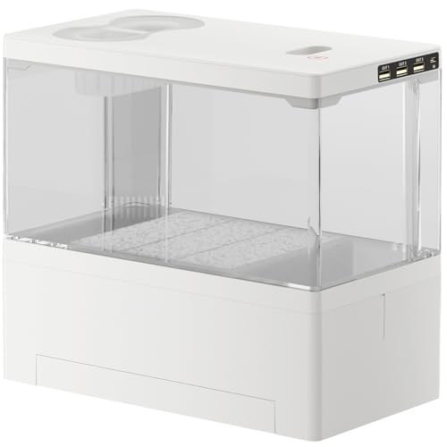 Inspvllu 水槽 小型 フルセット アクアリウム メダカ飼育水槽 静音 USB式で省エネ LEDライト付 底部濾過システム搭載 フィルター付 卓上用 ベタ/金魚/熱帯魚 取扱説明書付 L